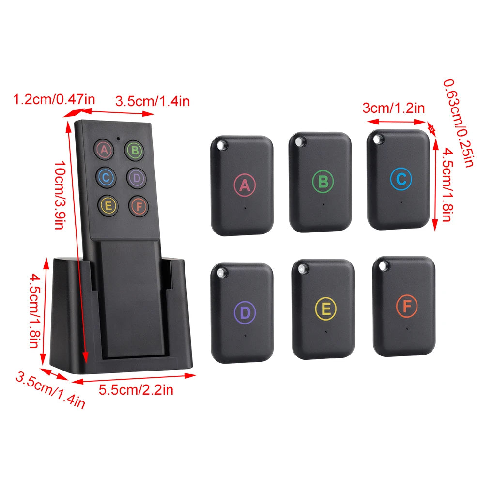 Wireless Key Finder – 1 Remote, 6 Trackers