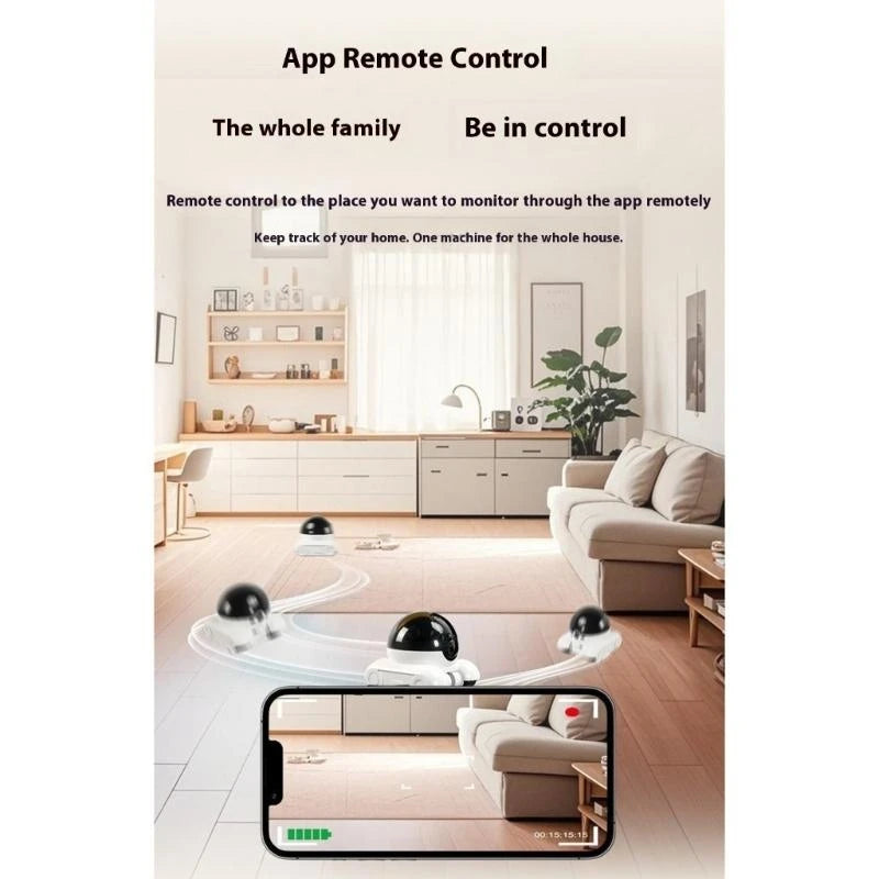 Smart pet camera robot with 1080P live view and voice chat