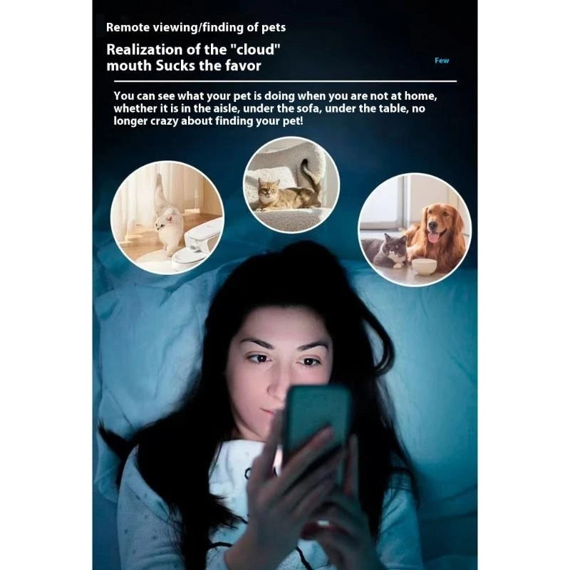 Smart pet camera robot with 1080P live view and voice chat