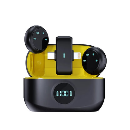 2-in-1 Wireless Lavalier Mic for iPhone/Android – Mini Vlog & Streaming Mic