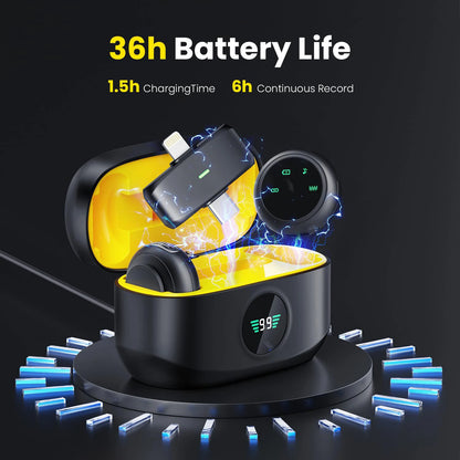 2-in-1 Wireless Lavalier Mic for iPhone/Android – Mini Vlog & Streaming Mic